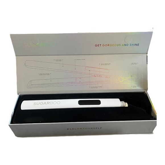 Sugar Boo White/Gold Extra Long Titanium Styler (Love is Love Version) - Picture 2 of 3